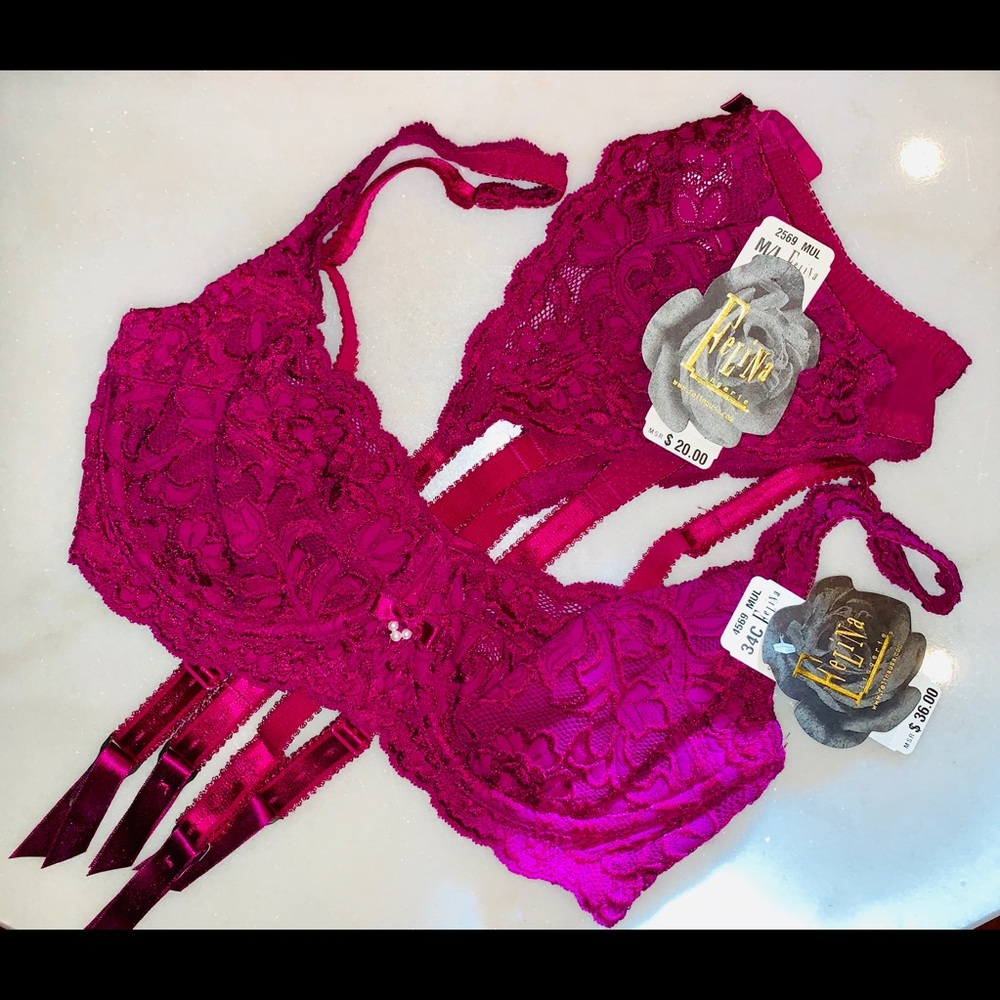 36A & 34B Felina  Mulberry Lace Set